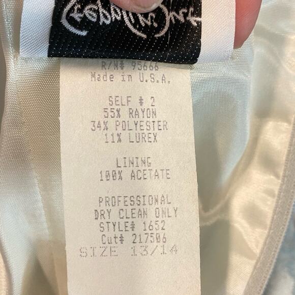 Vintage Steppin Out Formal Gown with Bolero Jacket Blue Size 13/14 Made in USA - Picture 10 of 15